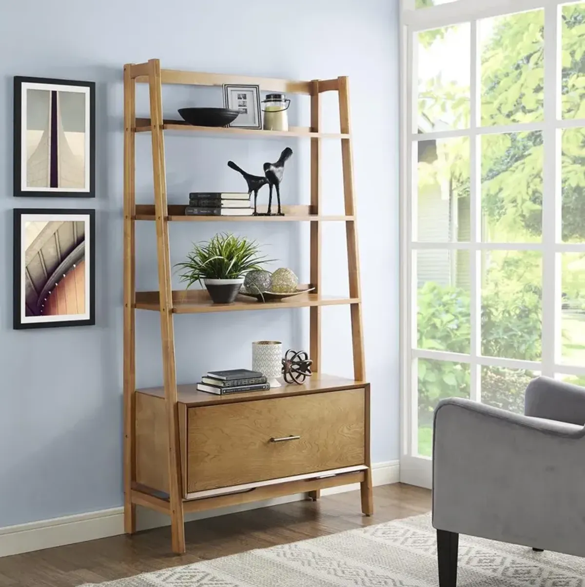 Crosley Furniture Landon Large Etagere Acorn