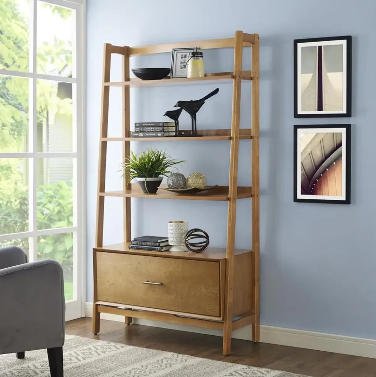 Crosley Furniture Landon Large Etagere Acorn