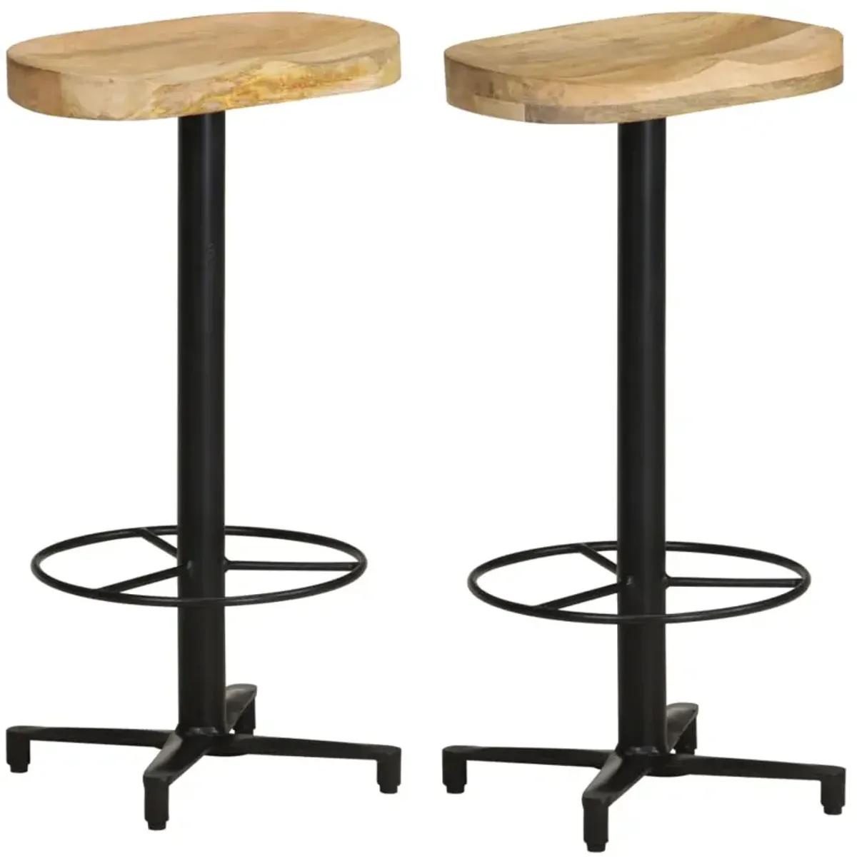 vidaXL Bar Stools 2 pcs 29.9" Solid Mango Wood