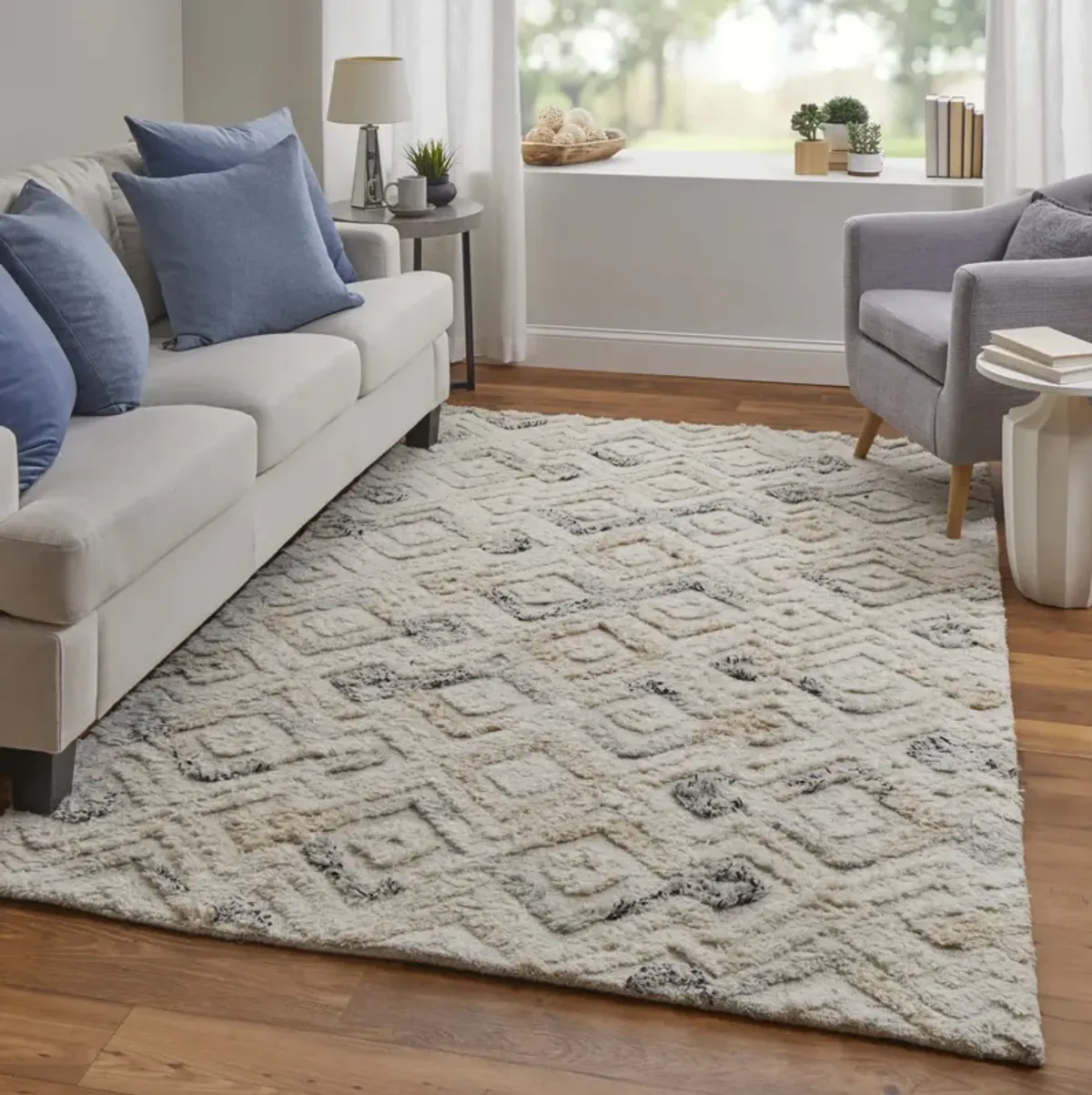 Anica 8004F Ivory/Gray/Black 9' x 12' Rug