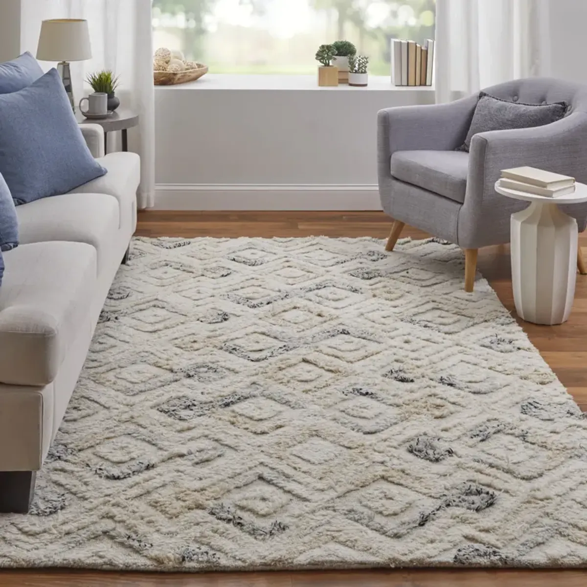 Anica 8004F Ivory/Gray/Black 9' x 12' Rug