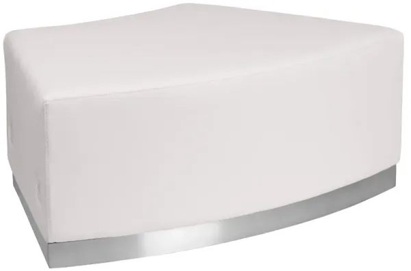 Flash Furniture HERCULES Alon Series Black LeatherSoft Convex Chair without Back with Brushed Stainless Steel Base