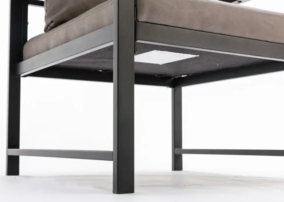Merax Modern PU Leather Metal Frame Accent Chair