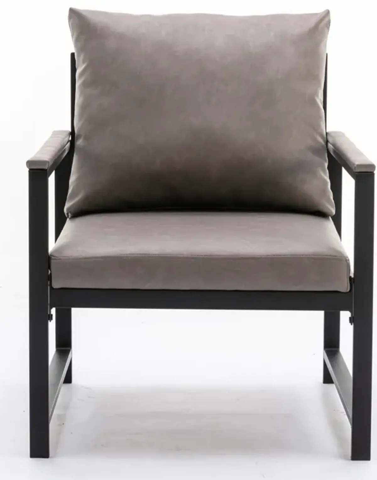 Merax Modern PU Leather Metal Frame Accent Chair