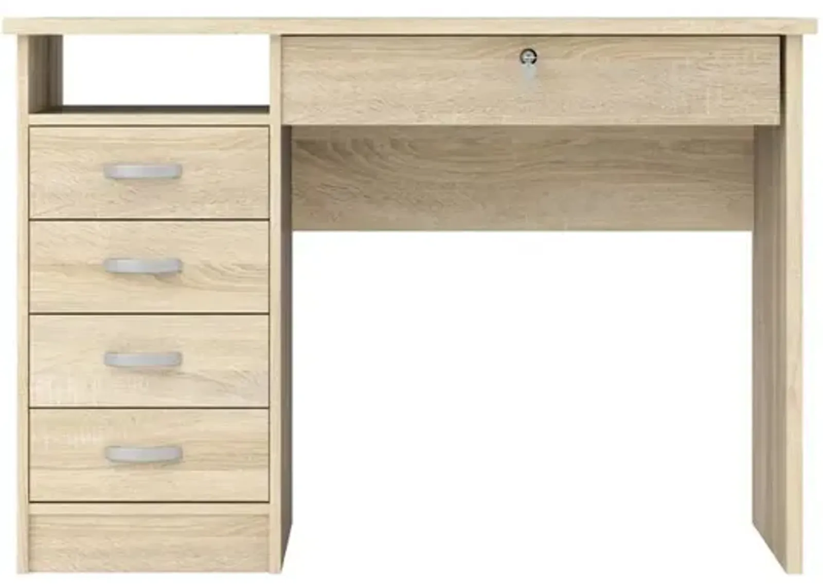 Tvilum Desk with 5 Drawers, Oak