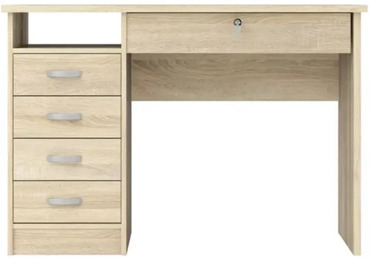 Tvilum Desk with 5 Drawers, Oak