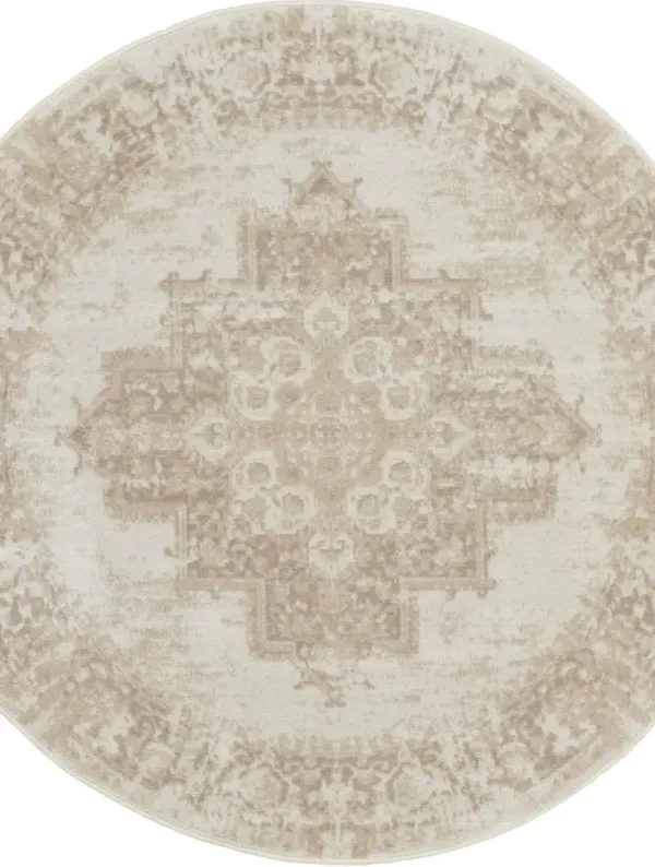 Grafix GRF14 Ivory/Beige 5'3" x Round Rug