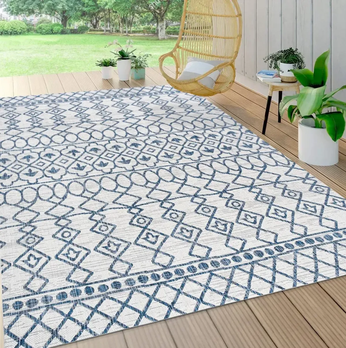 Kafel Tribal Bohemian Indoor/Outdoor Area Rug