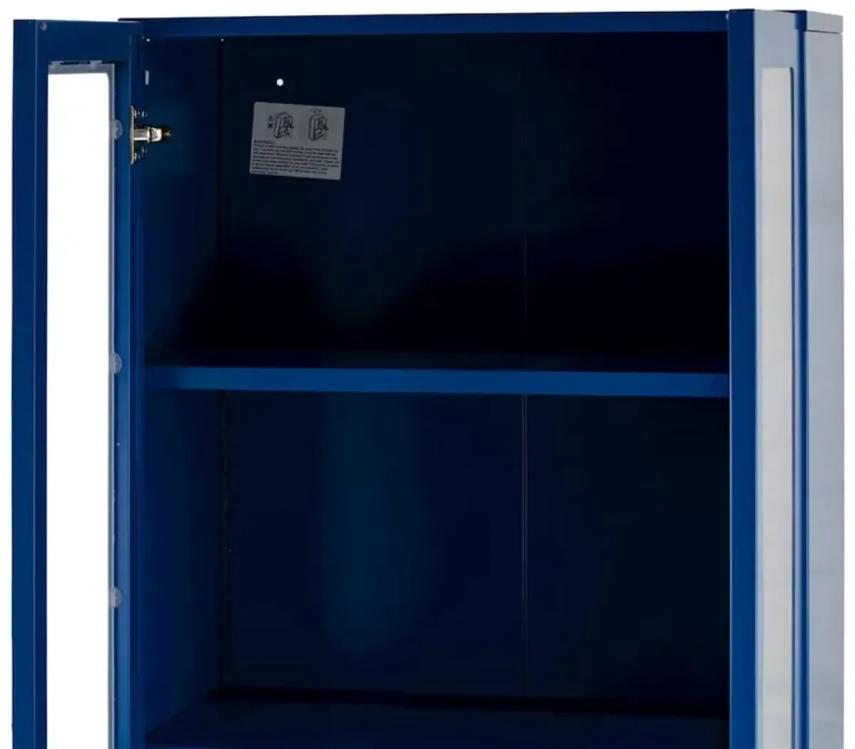 Glamour Home Avice 59-inch Blue French Door Metal Cabinet