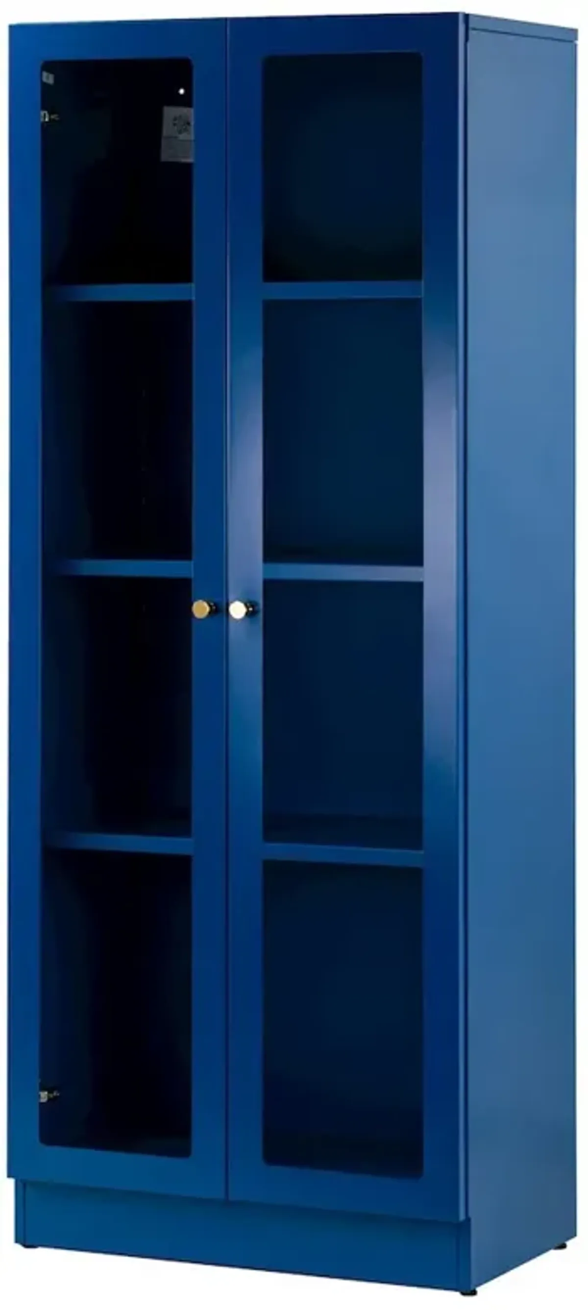 Glamour Home Avice 59-inch Blue French Door Metal Cabinet