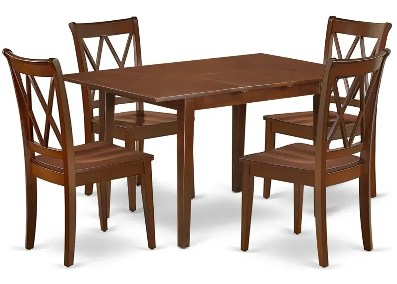 East West Furniture Dining Room Set Mahogany, PSCL5-MAH-W