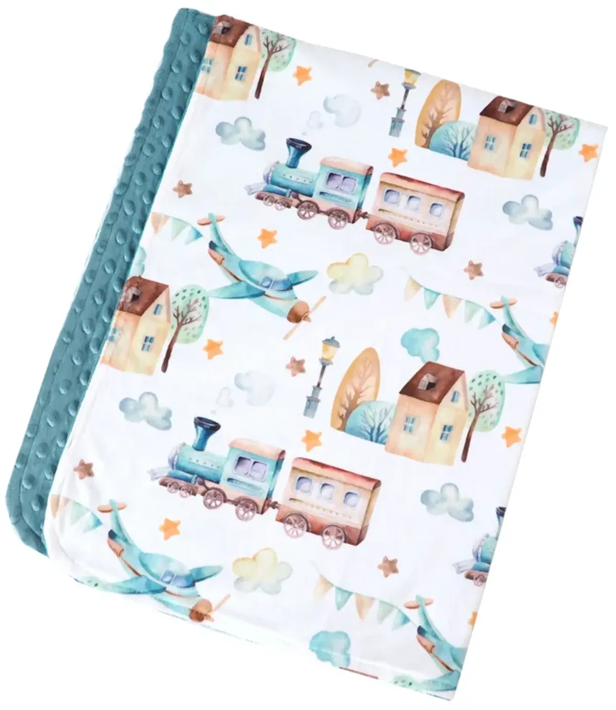 Honey Lemonade - Premium Baby & Toddler Minky Blanket (Airplane & Train)