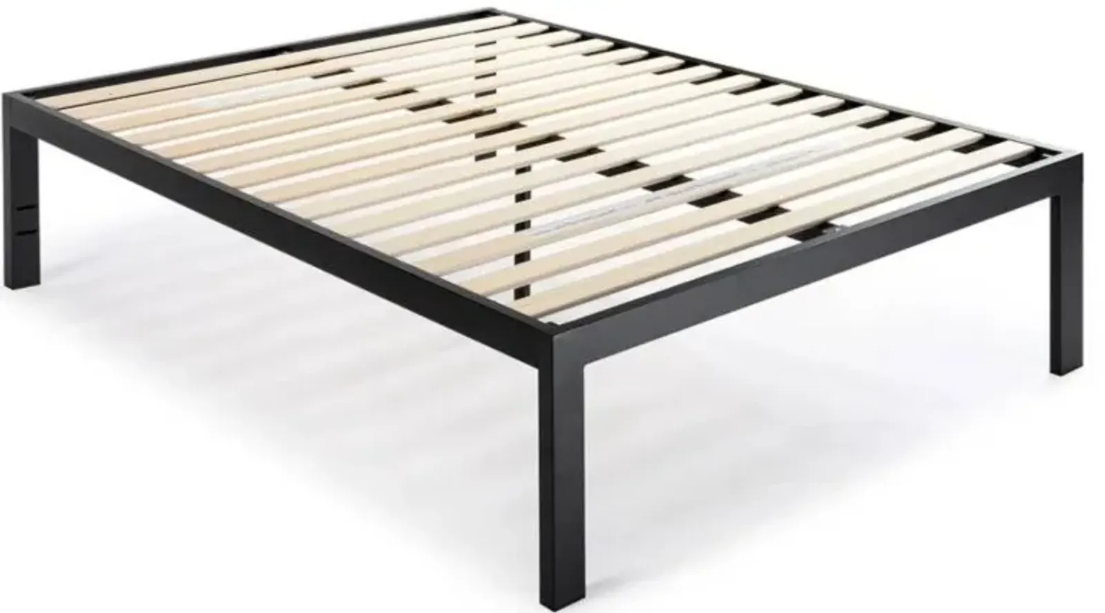 Hivvago King size 18 Inch Easy Assemble Metal Platform Bed Frame Wooden Slats