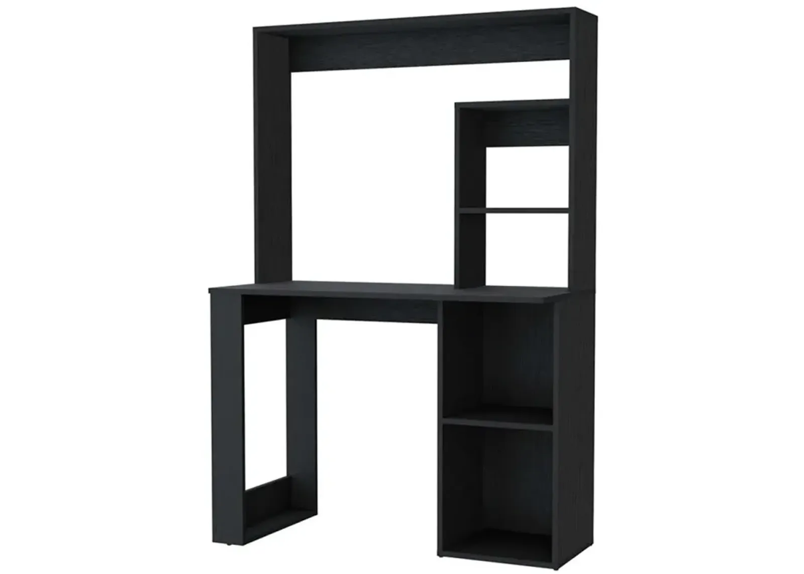 Palisades Computer Desk With Hutch And Storage Shelves Black