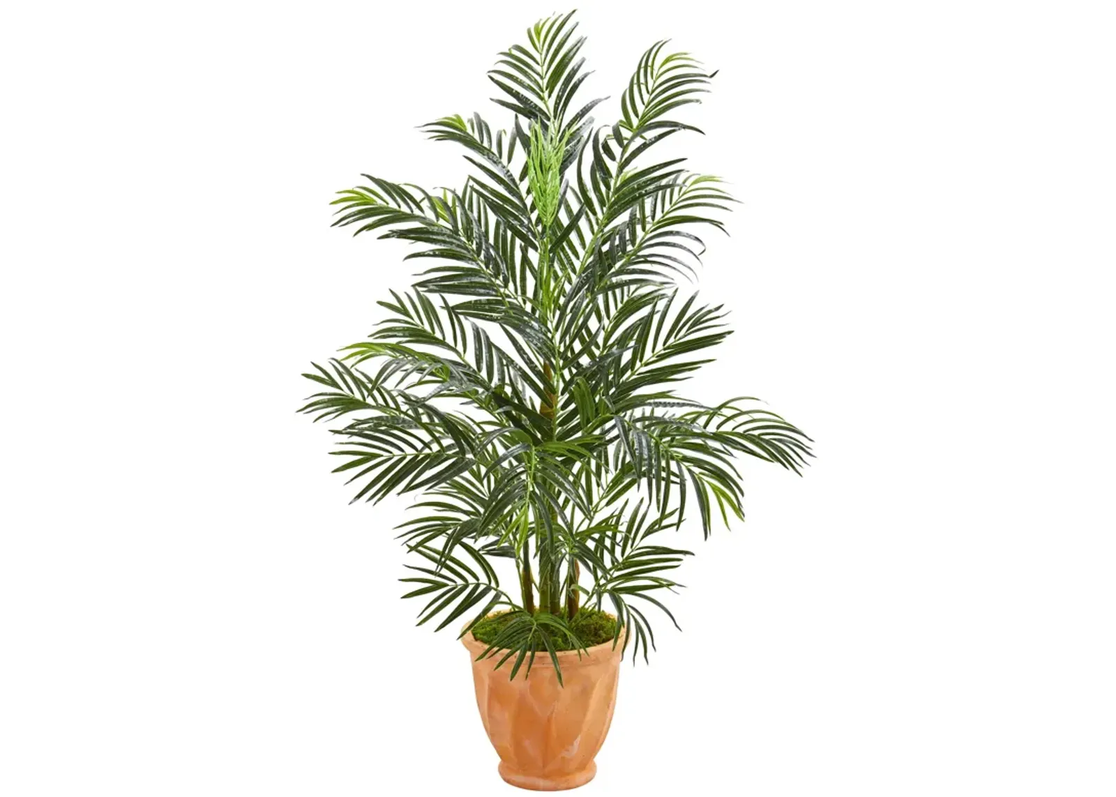 HomPlanti 4 Feet Areca Palm Artificial Tree in Terra-cotta Planter UV Resistant (Indoor/Outdoor)