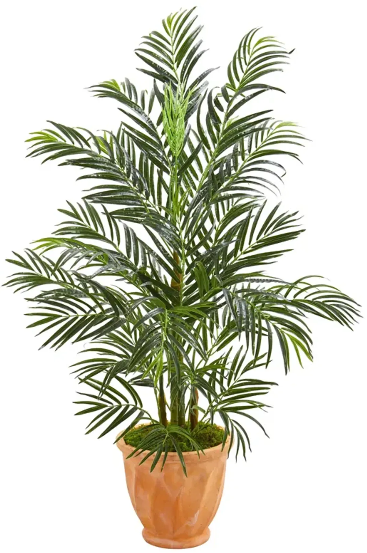 HomPlanti 4 Feet Areca Palm Artificial Tree in Terra-cotta Planter UV Resistant (Indoor/Outdoor)