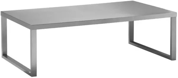 Tani 47 Inch Coffee Table, Rectangular, Modern Brushed Chrome Metal Frame - Benzara