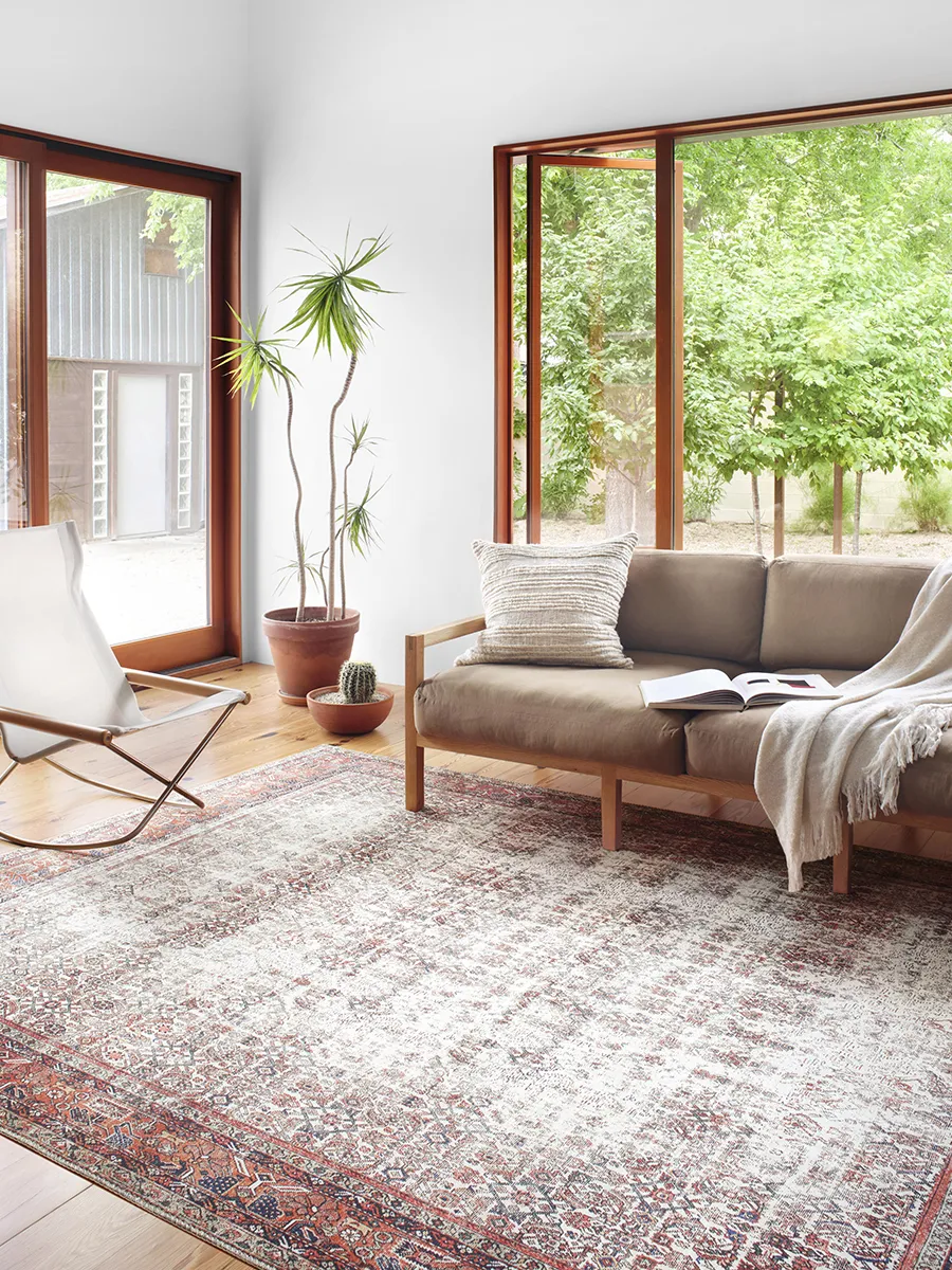 Layla LAY12 Ivory/Brick 5' x 7'6" Rug by Loloi II