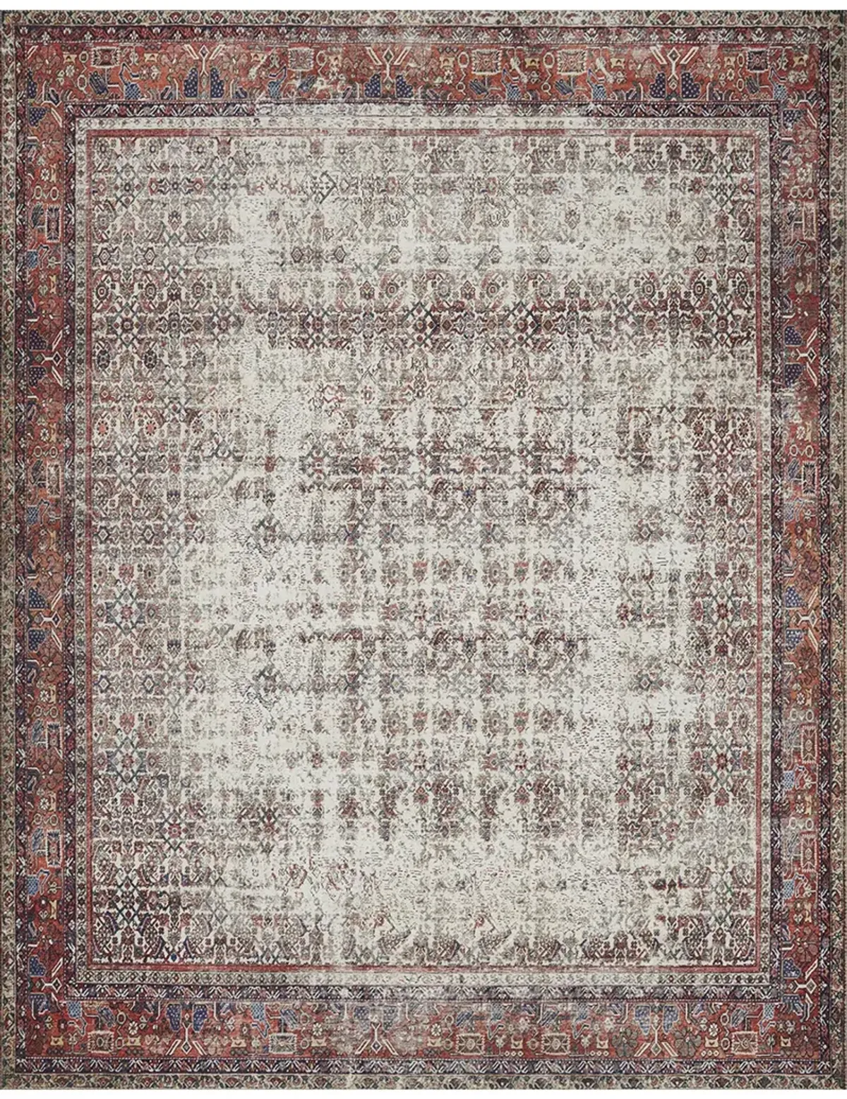 Layla LAY12 Ivory/Brick 5' x 7'6" Rug by Loloi II