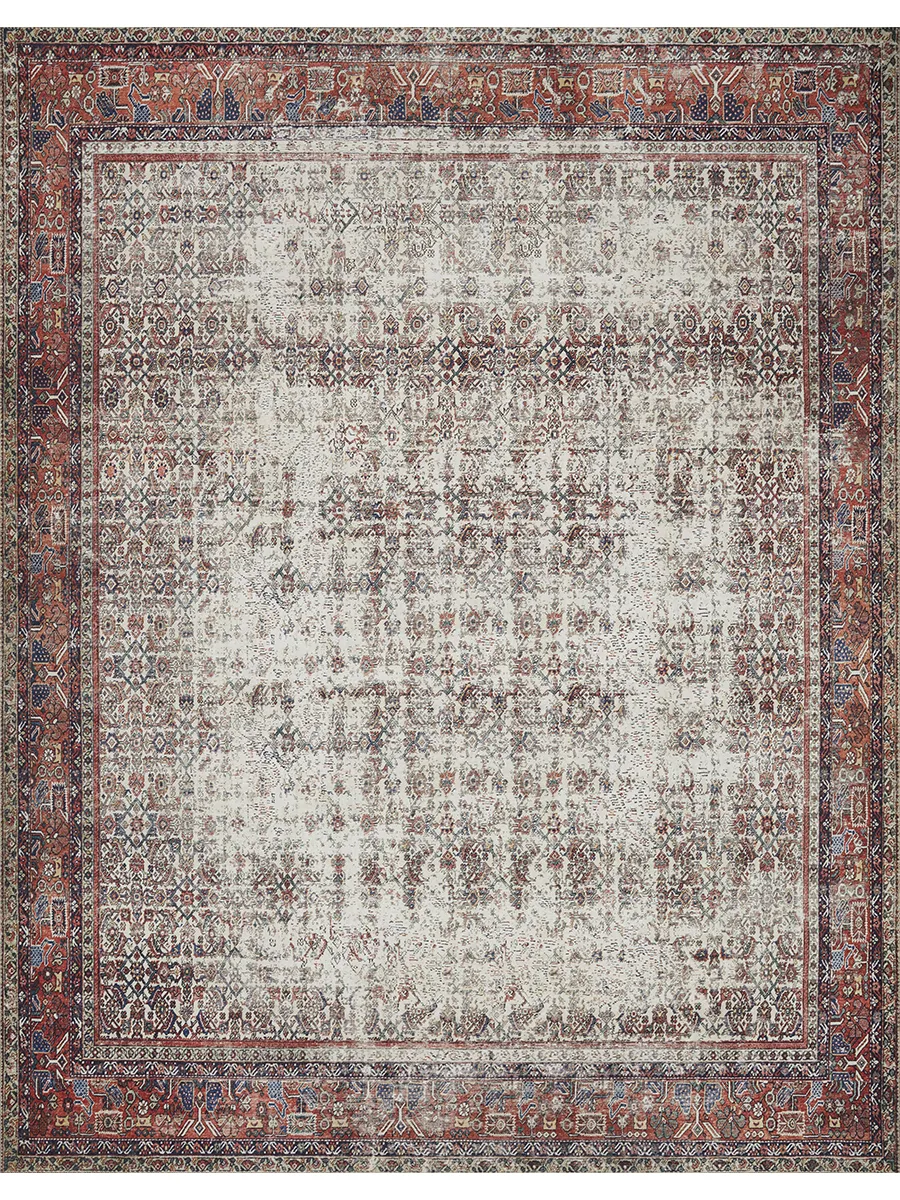 Layla LAY12 Ivory/Brick 5' x 7'6" Rug by Loloi II