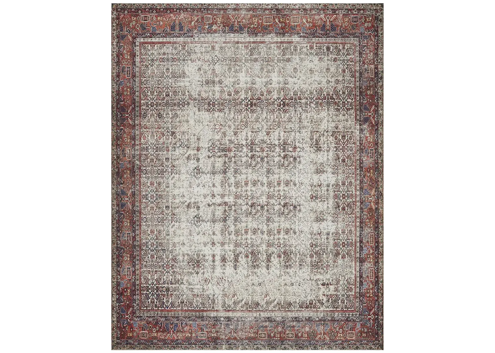 Layla LAY12 Ivory/Brick 5' x 7'6" Rug by Loloi II