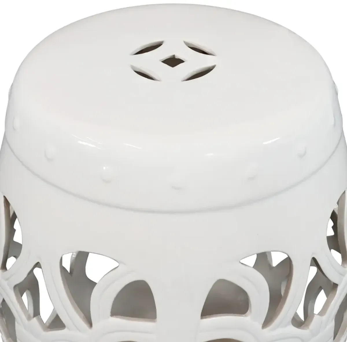 Sunnydaze 18" Modern Knotted Quatrefoil Ceramic Garden Stool