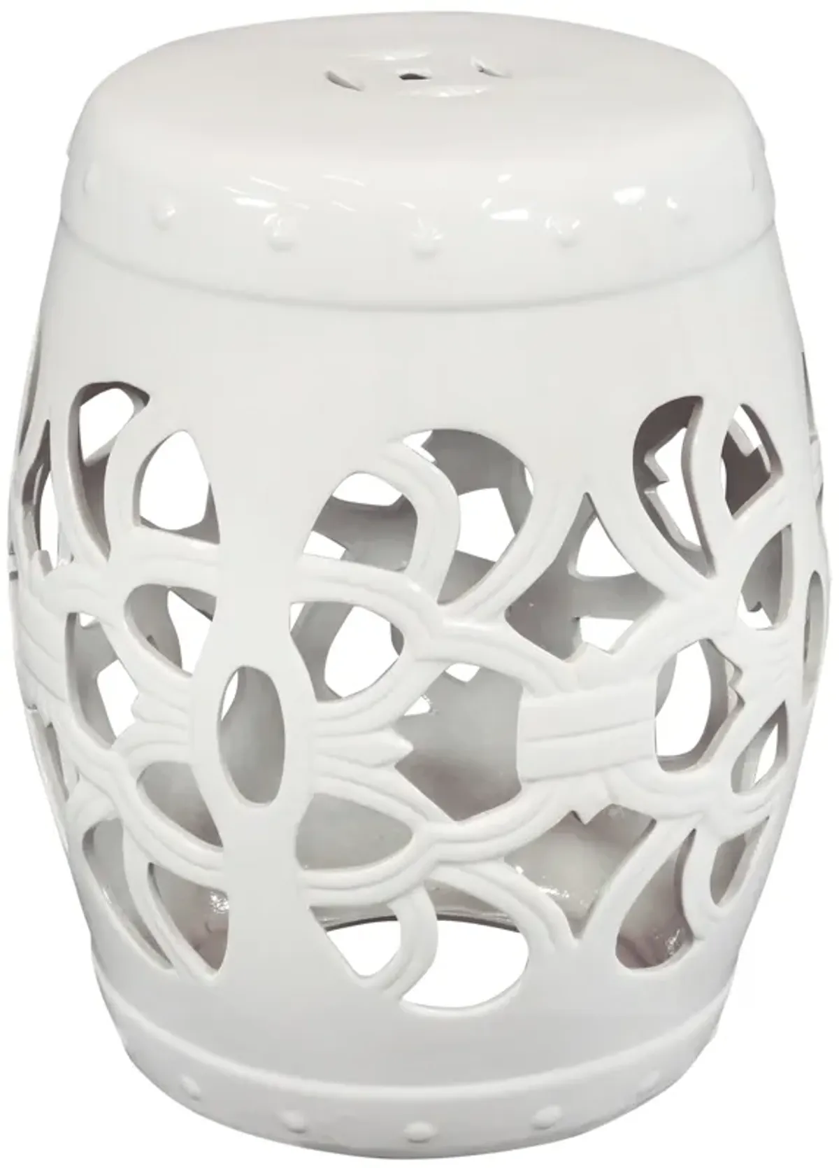 Sunnydaze 18" Modern Knotted Quatrefoil Ceramic Garden Stool