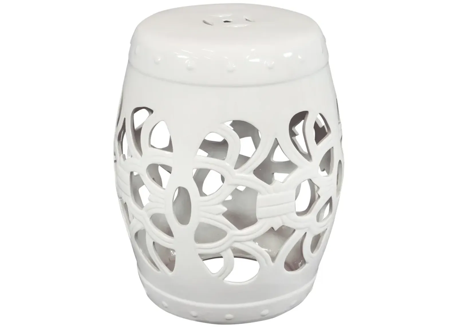 Sunnydaze 18" Modern Knotted Quatrefoil Ceramic Garden Stool