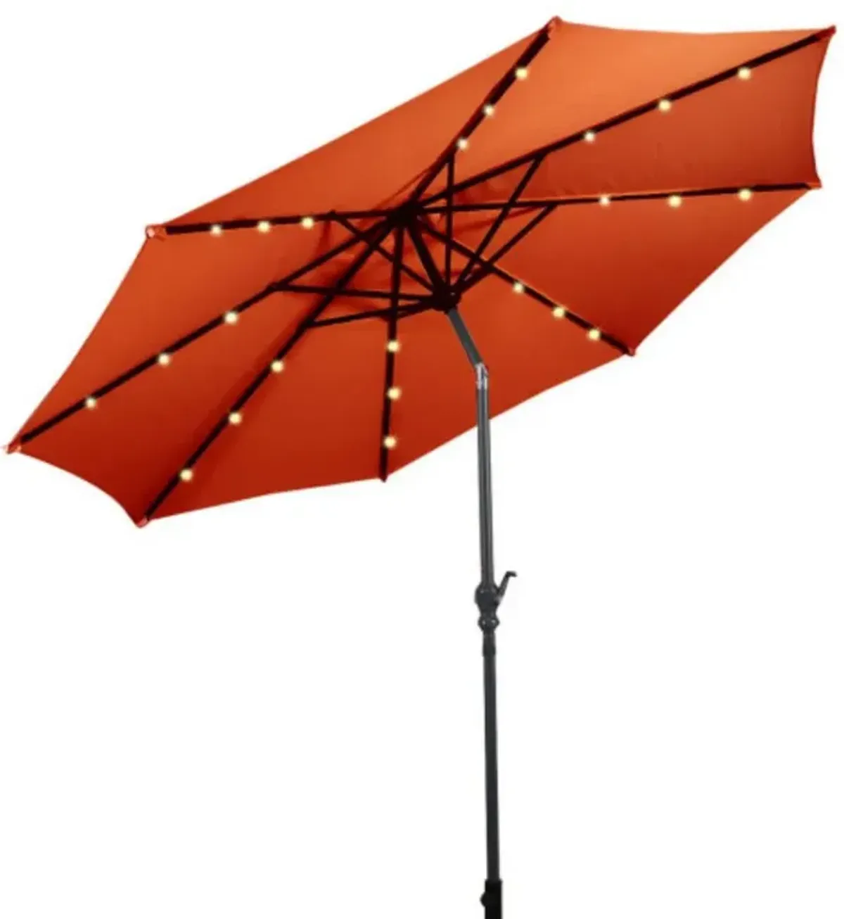 Patio Solar Umbrella with Crank and LED Lights