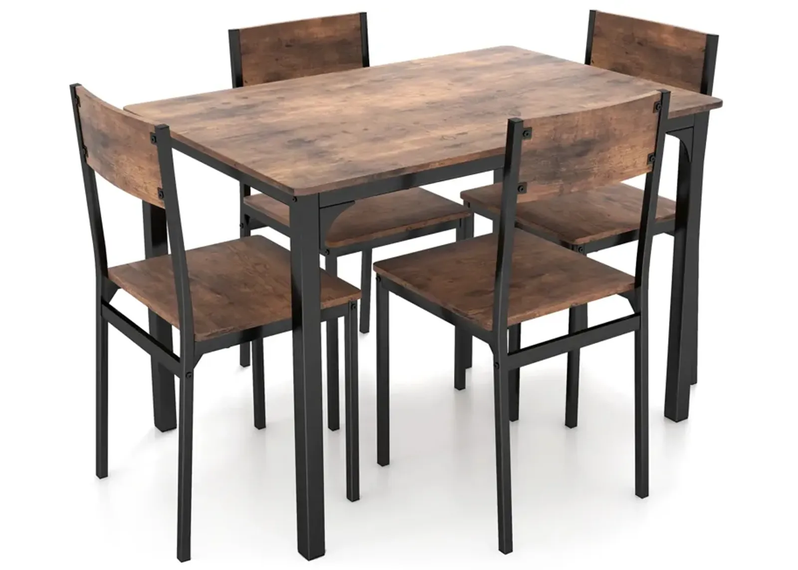 5 Piece Dining Table Set Industrial Style Kitchen Table and Chairs