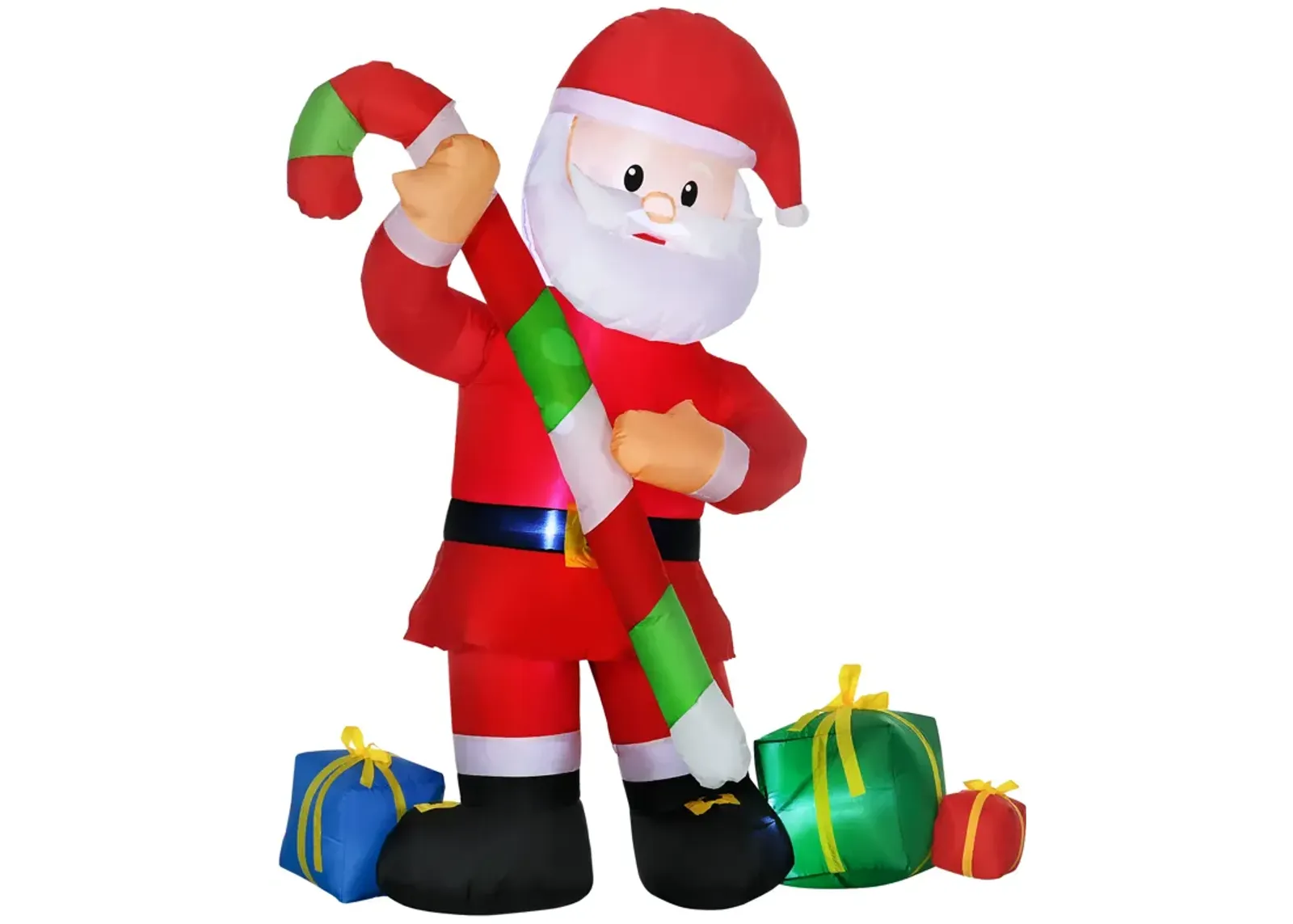 HOMCOM 72" Christmas Inflatables Santa Claus with Candy Cane for Yard