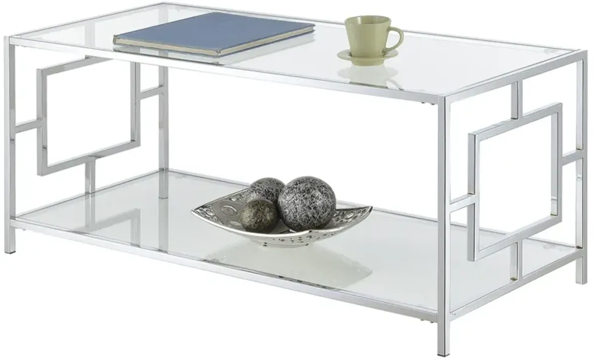 Town Square Chrome Coffee Table with Shelf