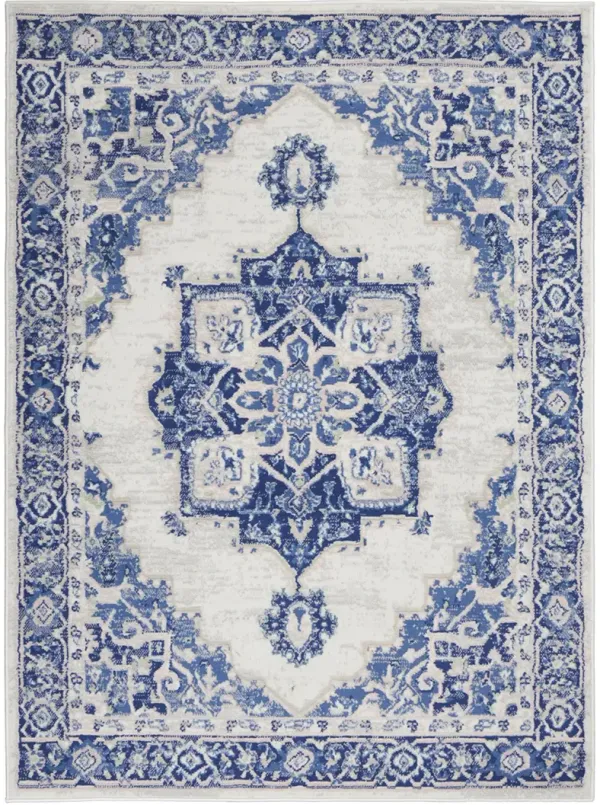 Whimsicle WHS03 Ivory/Blue 5' x 7' Rug