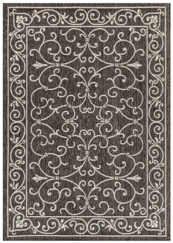 Charleston Vintage Filigree Textured Weave Indoor/Outdoor Area Rug