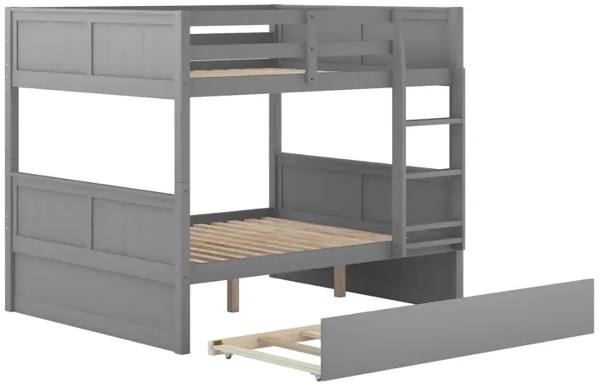 Full Over Full Bunk Bed With Twin Size Trundle