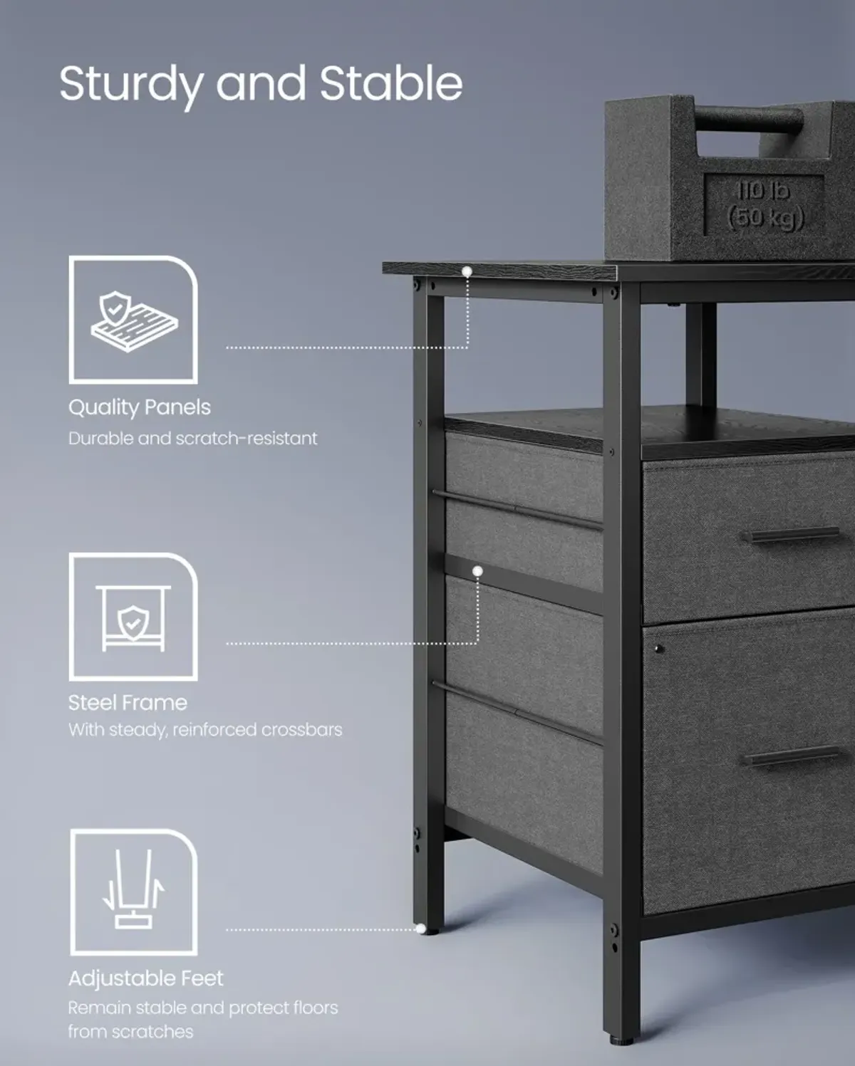 L-Shaped Desk with Power Outlets