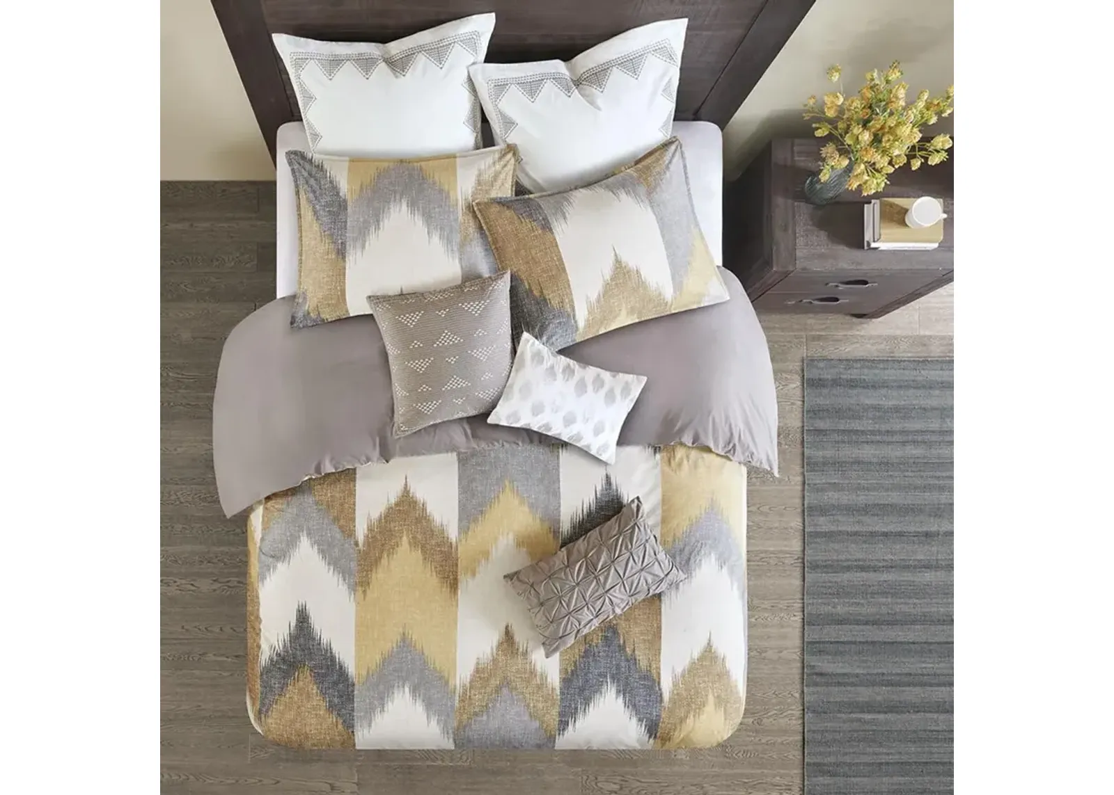 Belen Kox Ikat Chevron Printed Comforter Mini Set, Belen Kox