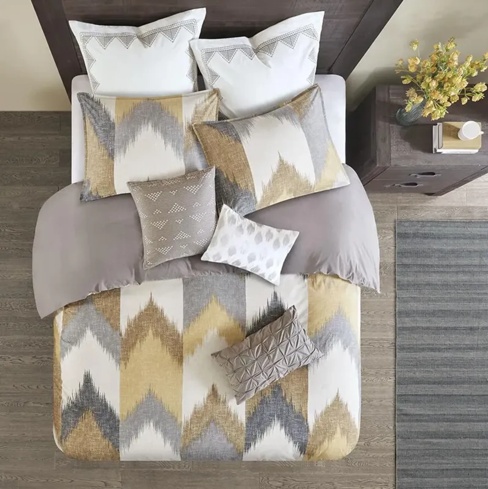 Belen Kox Ikat Chevron Printed Comforter Mini Set, Belen Kox