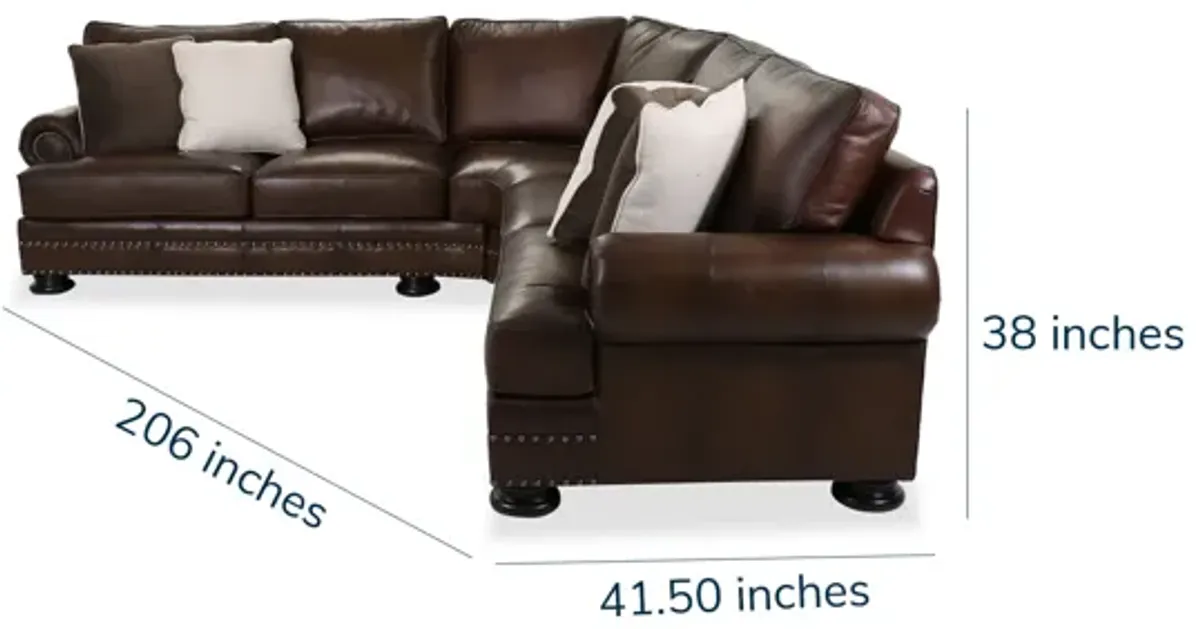 Foster Brown Leather Sectional