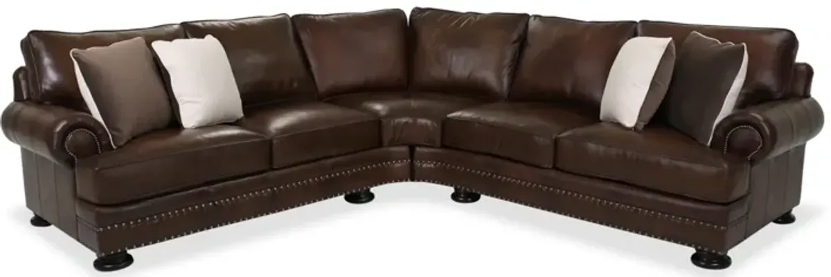 Foster Brown Leather Sectional