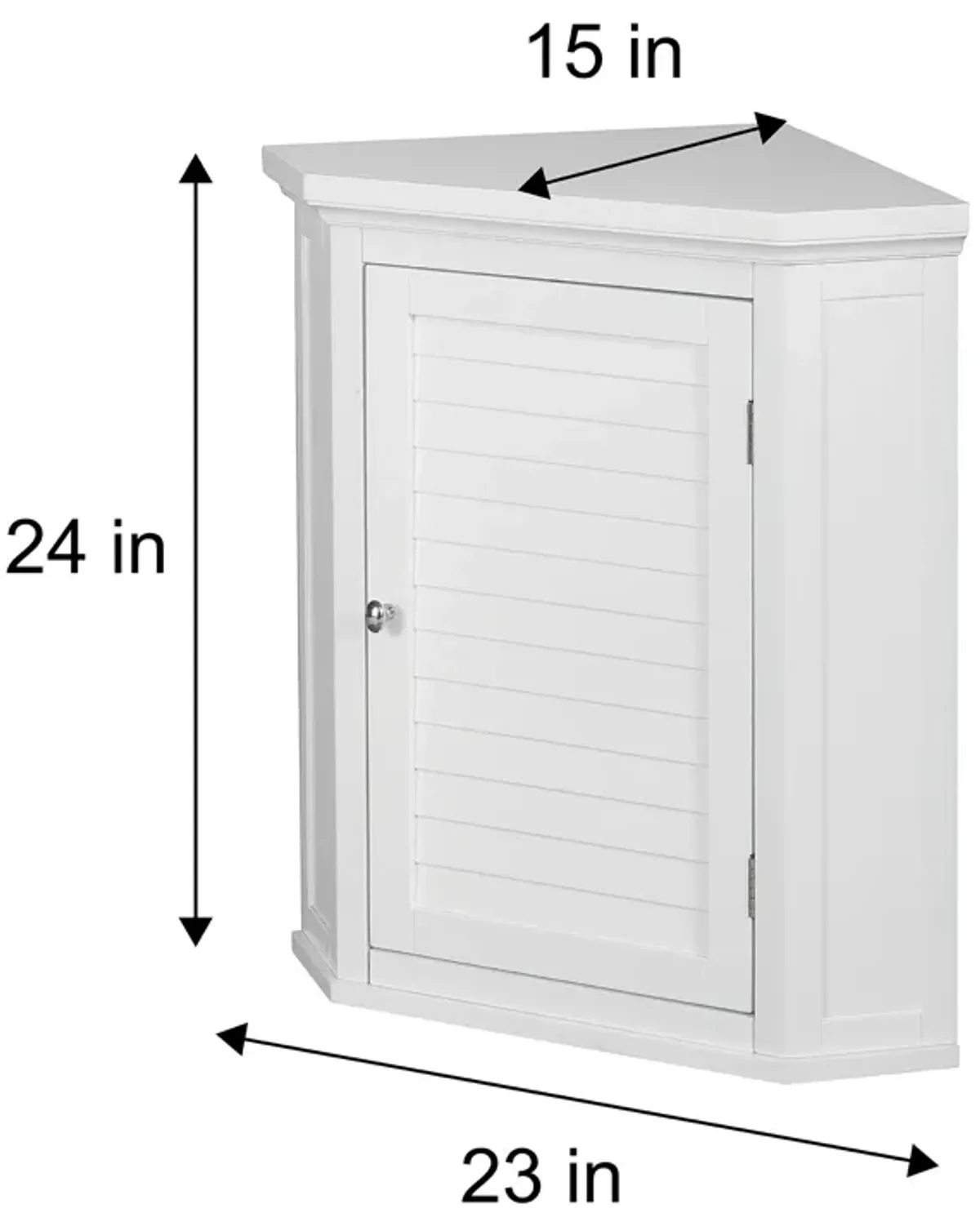 Teamson Home Glancy One Shutter Door Removable Wooden Corner Wall Cabinet White