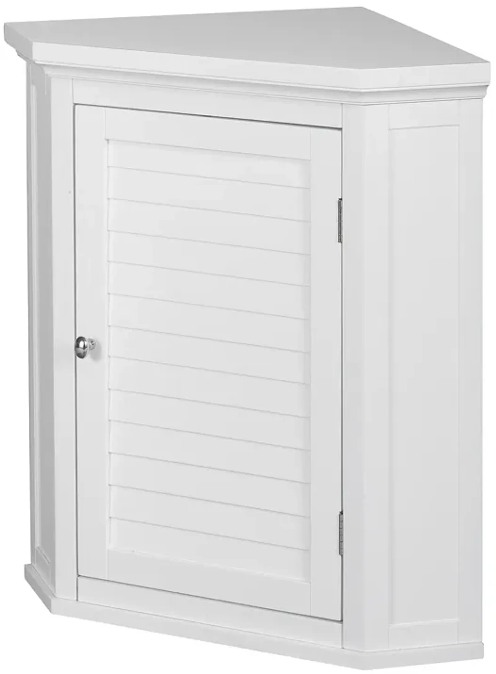 Teamson Home Glancy One Shutter Door Removable Wooden Corner Wall Cabinet White