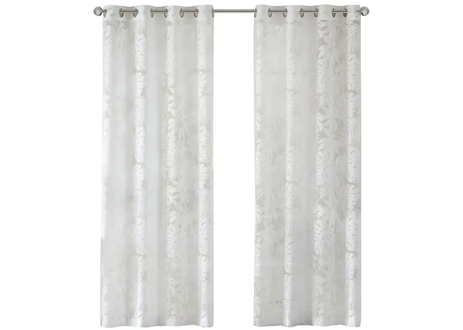 Gracie Mills Zephyr Costal Lightweight Burnout Sheer Window Curtain