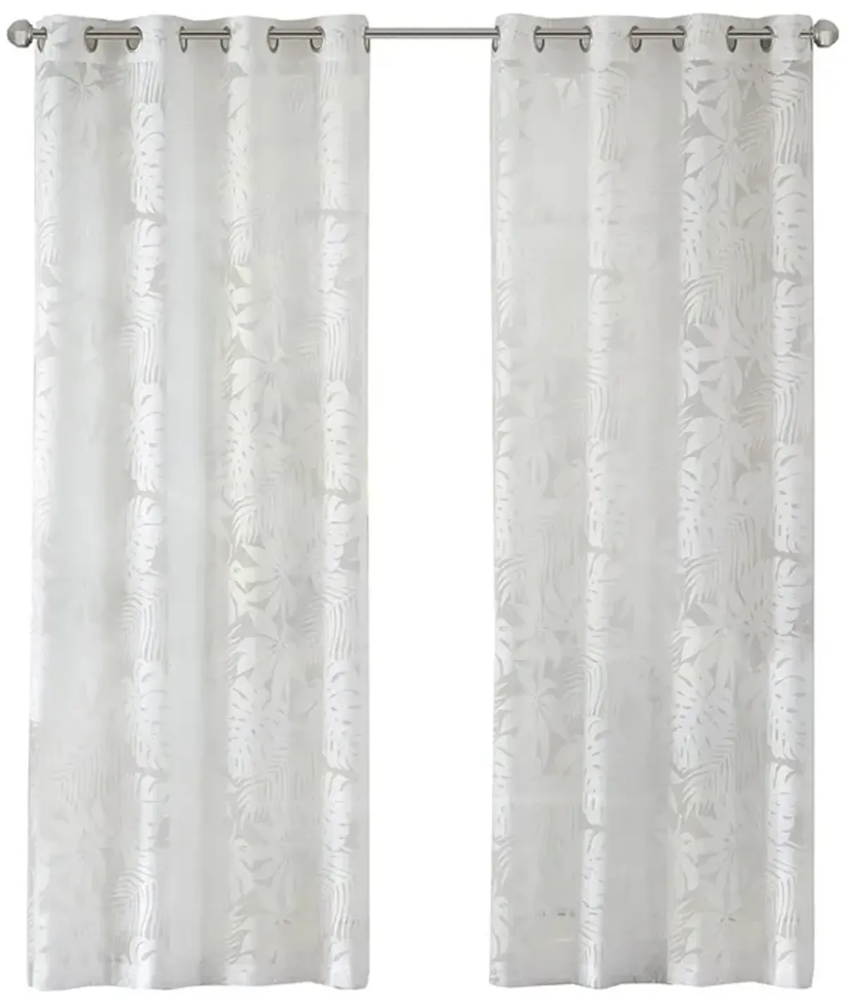 Gracie Mills Zephyr Costal Lightweight Burnout Sheer Window Curtain