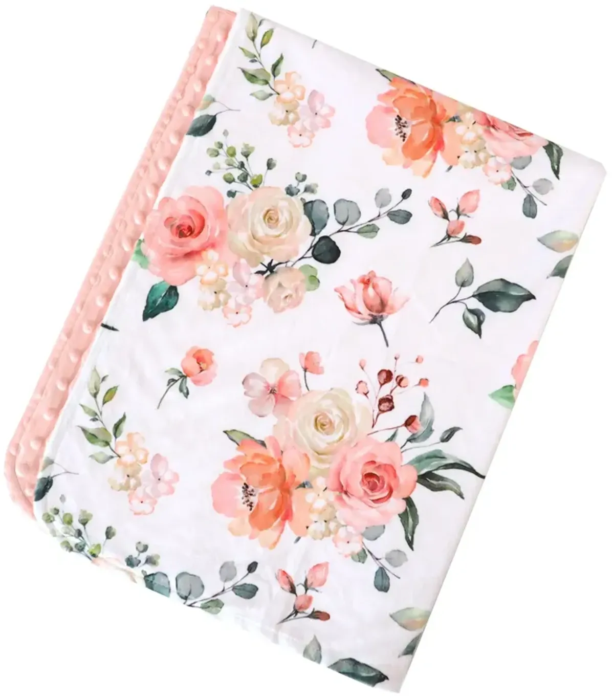 Honey Lemonade - Premium Baby & Toddler Minky Blanket (Peach Floral)