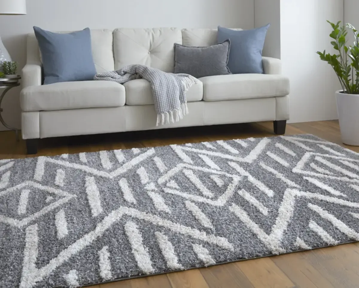 Mynka 39IBF Gray/Ivory 2' x 3' Rug