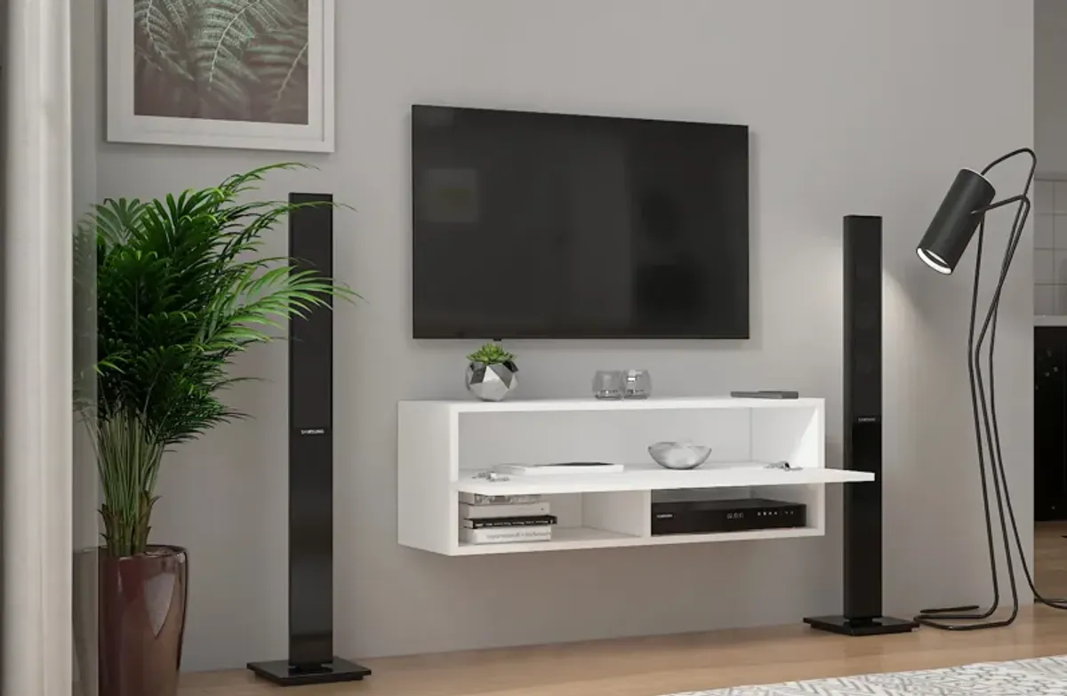 London Floating Tv Stand White