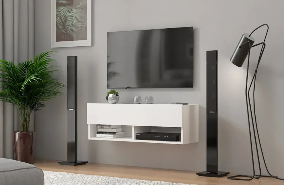 London Floating Tv Stand White