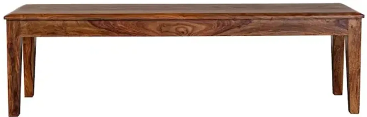 Porter Designs Sonora Solid Sheesham Wood Dining Bench, Brown