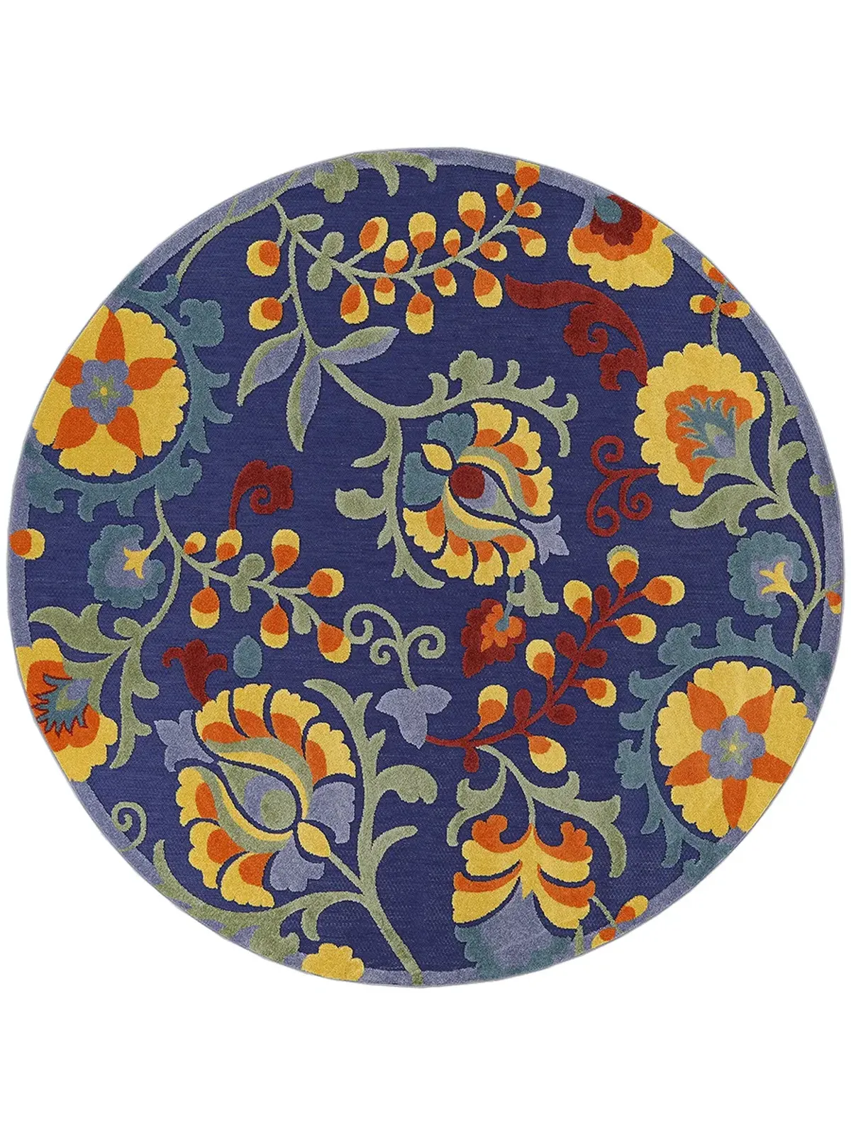 Aloha ALH17 Navy/Multicolor 5'3" x Round Rug